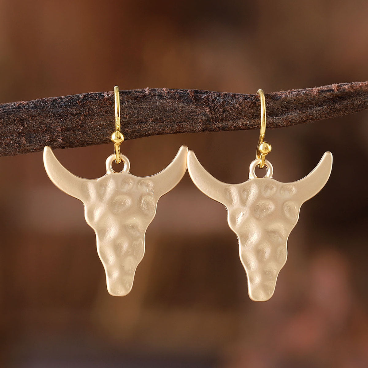 Wholesale  Western Denim Bump Tau Pendant Earrings