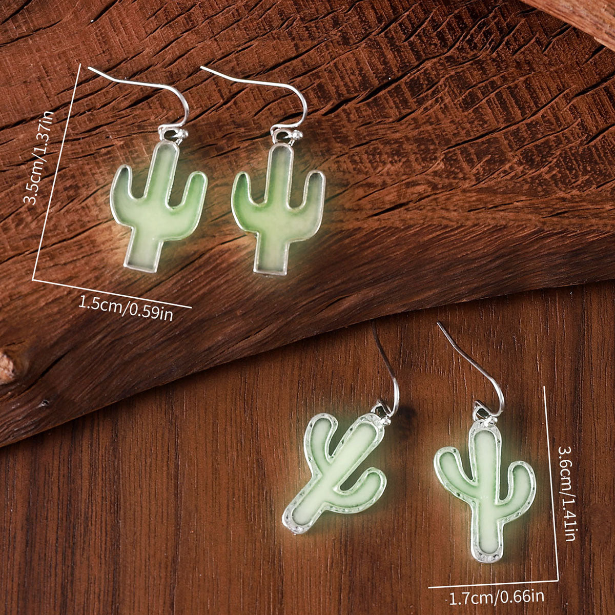 Wholesale  Luminous Cactus Moon Earrings