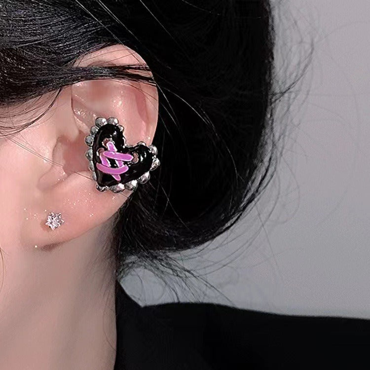 Wholesale alloy heart shaped ear clips earrings