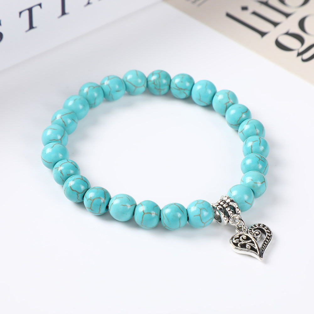 Wholesale Bohemian Turquoise Acrylic Turtle Tree Pendant Bracelet Fashion Accessory for Daily Wear