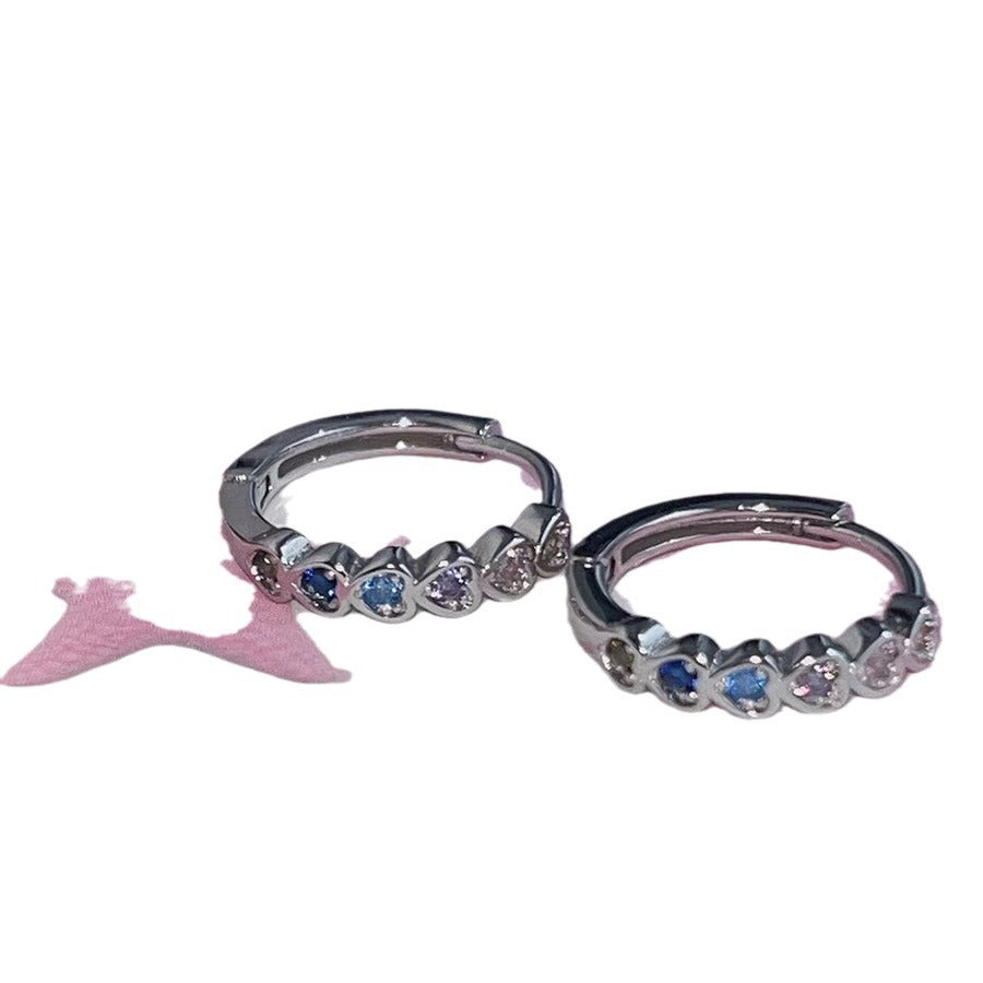 Wholesale Mercurys Colorful Zircon Heart Design Earrings  ACC-ES-Qiuy001