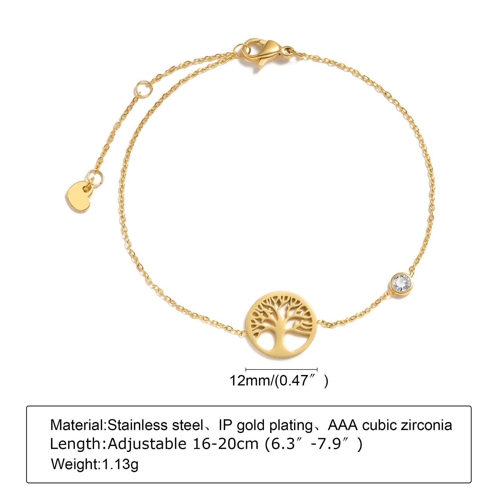 Wholesale Trendy Geometric Gold Stainless Steel Bracelet With White Colorful Zircon For Women Fashion Accessory Gift