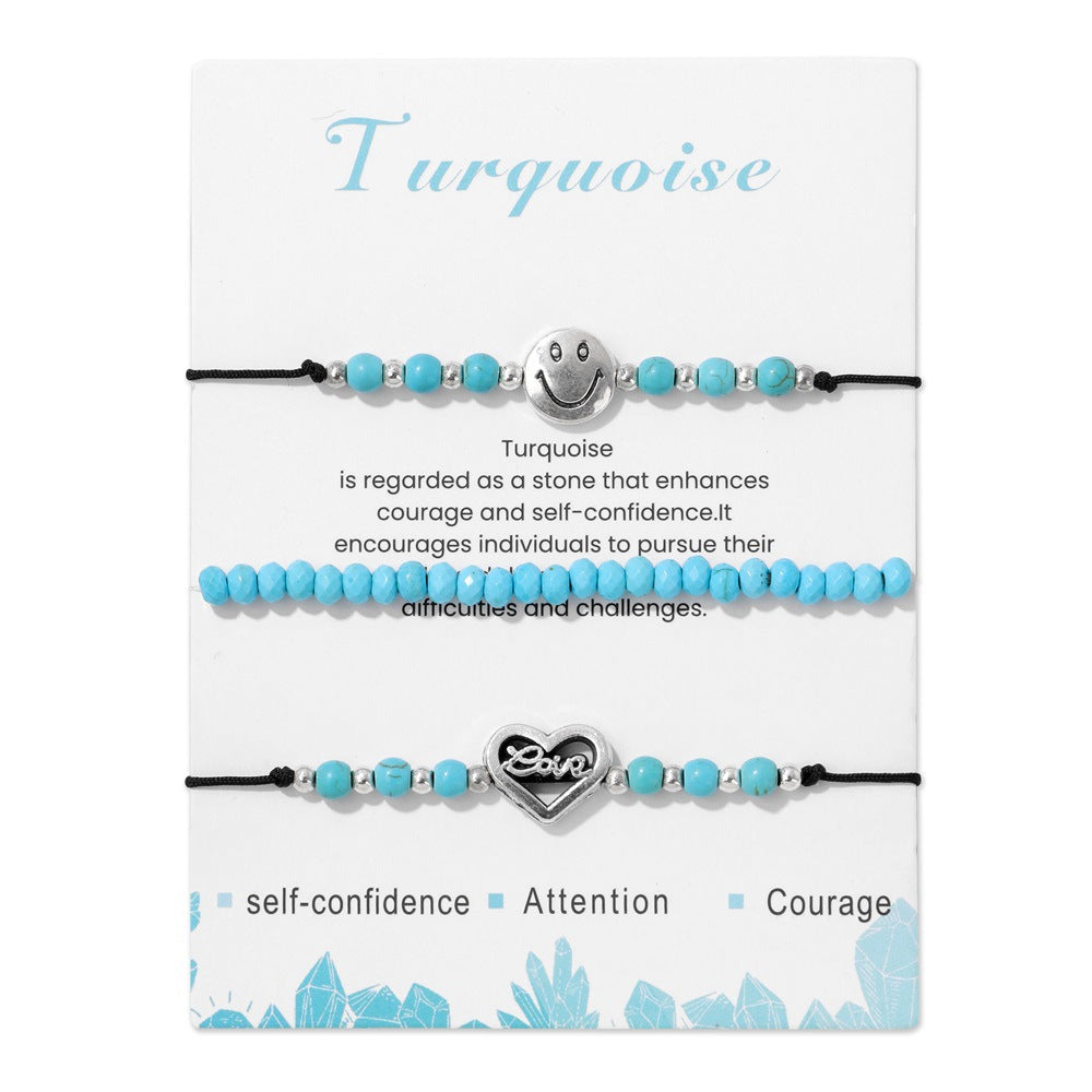 Wholesale Turquoise Men's Turtle Handmade Braided Bracelet Set ACC-BT-YinYi001