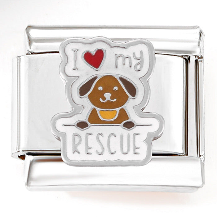 Bracelet de charme italien en gros 9 mm DIY SPLICAGE MIGN DOG BRACILAGE D'ACIER SECTIONNEL