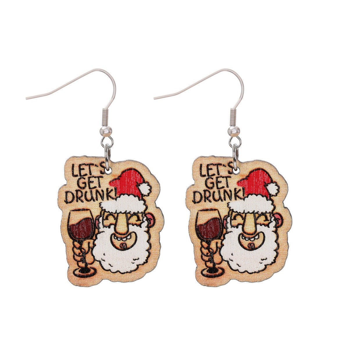 Wholesale Christmas Party Cute Snowman Christmas Tree Cartoon Wooden Earrings