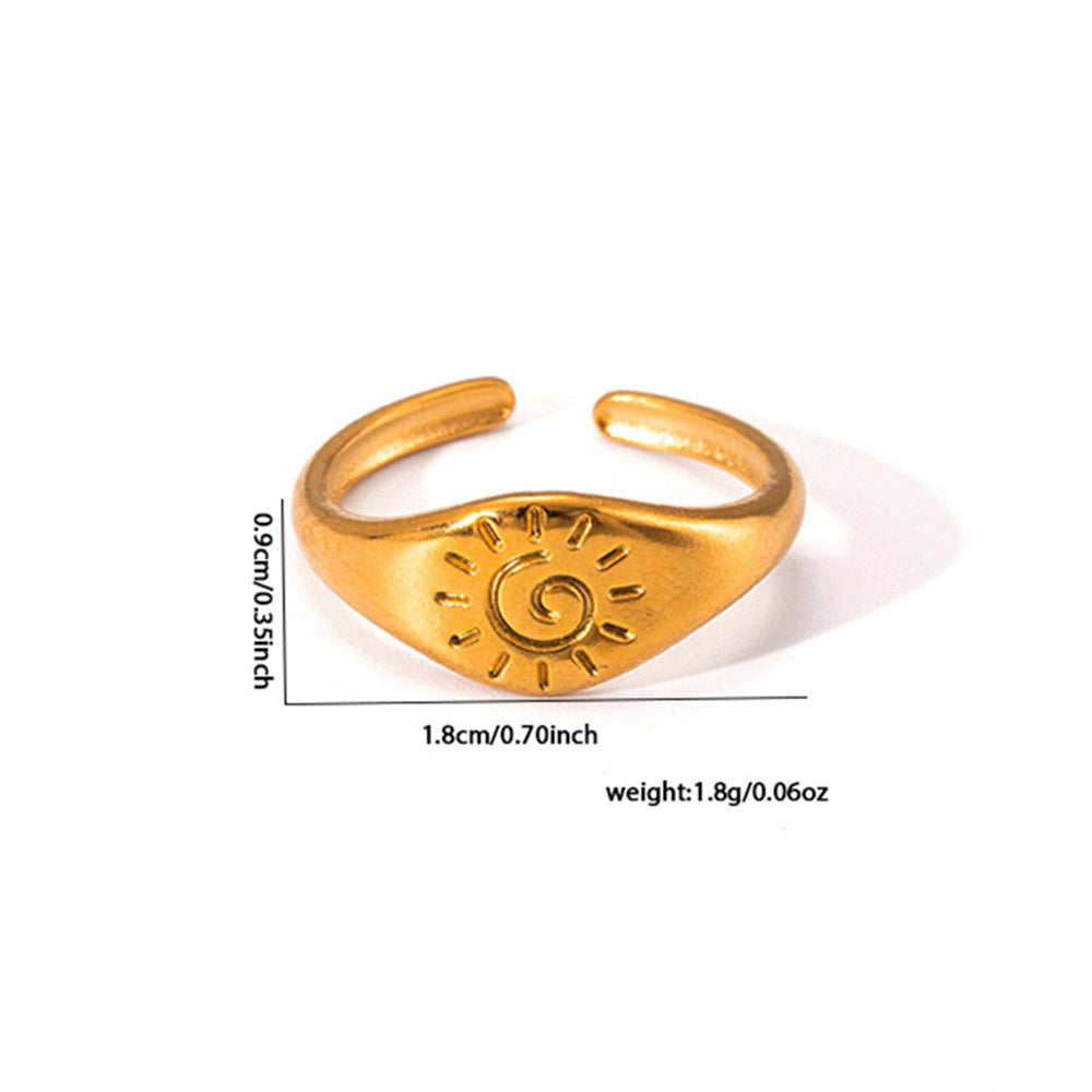 Wholesale 18K Gold Plated Stainless Steel Irregular Geometric Ring For Women Stylish Jewelry Accessory Gift