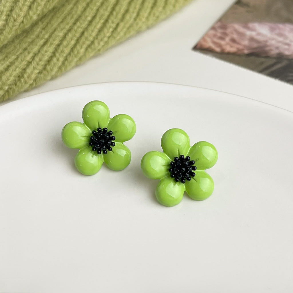 Wholesale  oil drop flower earrings