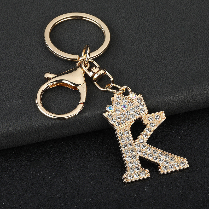 Wholesale  English letters encrusted diamond keychain