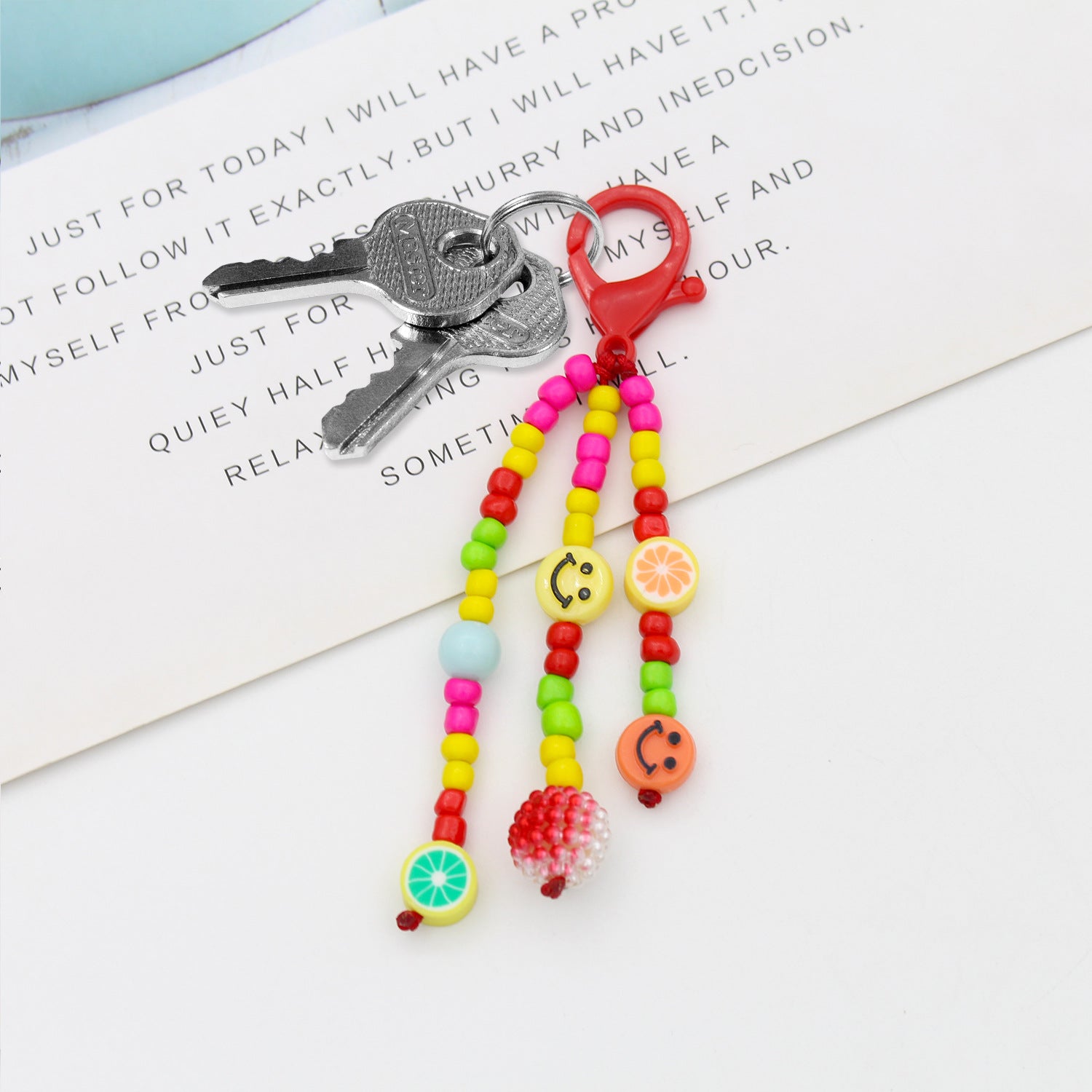 Wholesale Cartoon Small Tassel Hook Beaded Keychains ACC-KC-Jiuxing001
