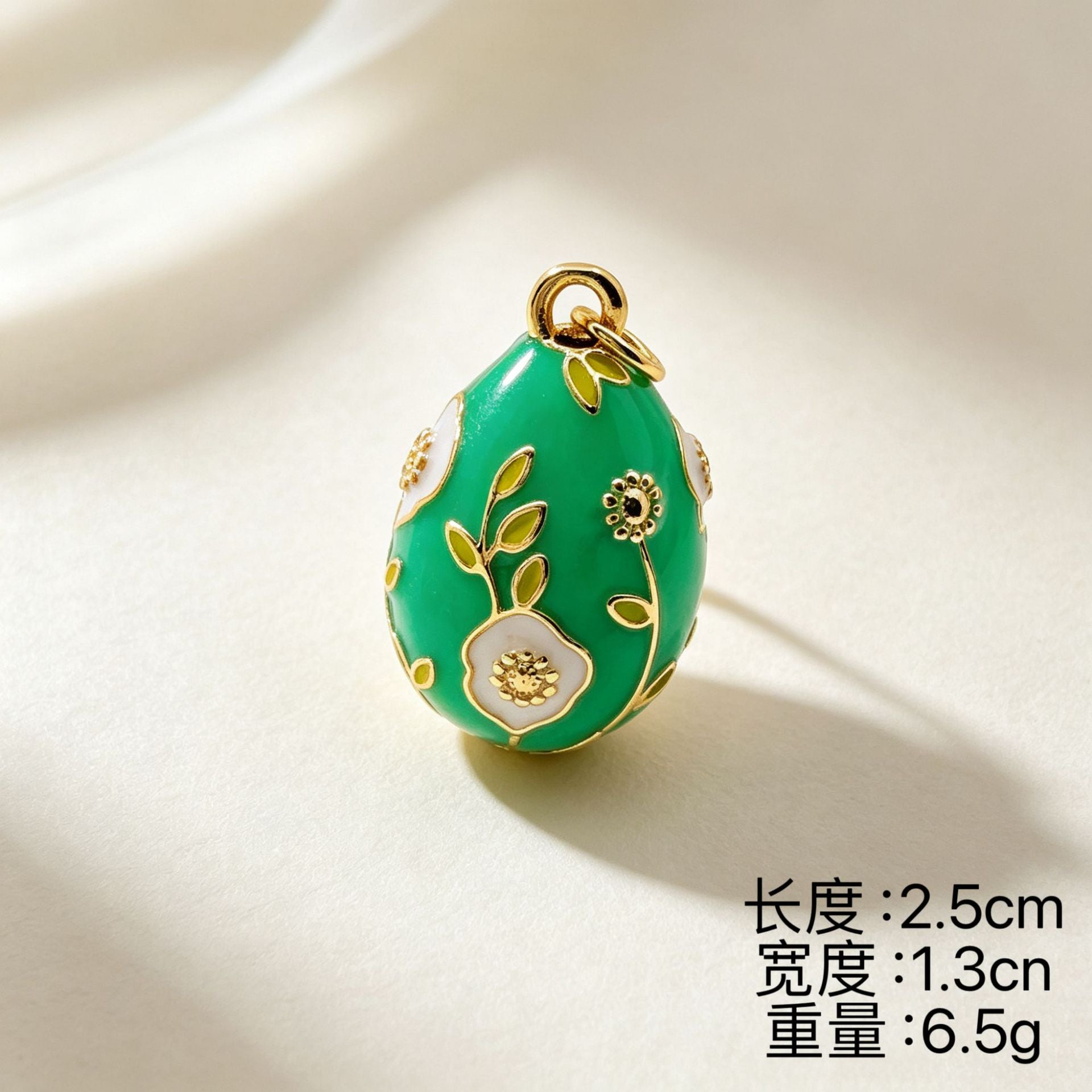 Wholesale Sweet Cool Wind Easter Egg Pendant Necklace,  Gold-Plated Copper Enamel Flower Jewelry,  Fashion Accessory Gift