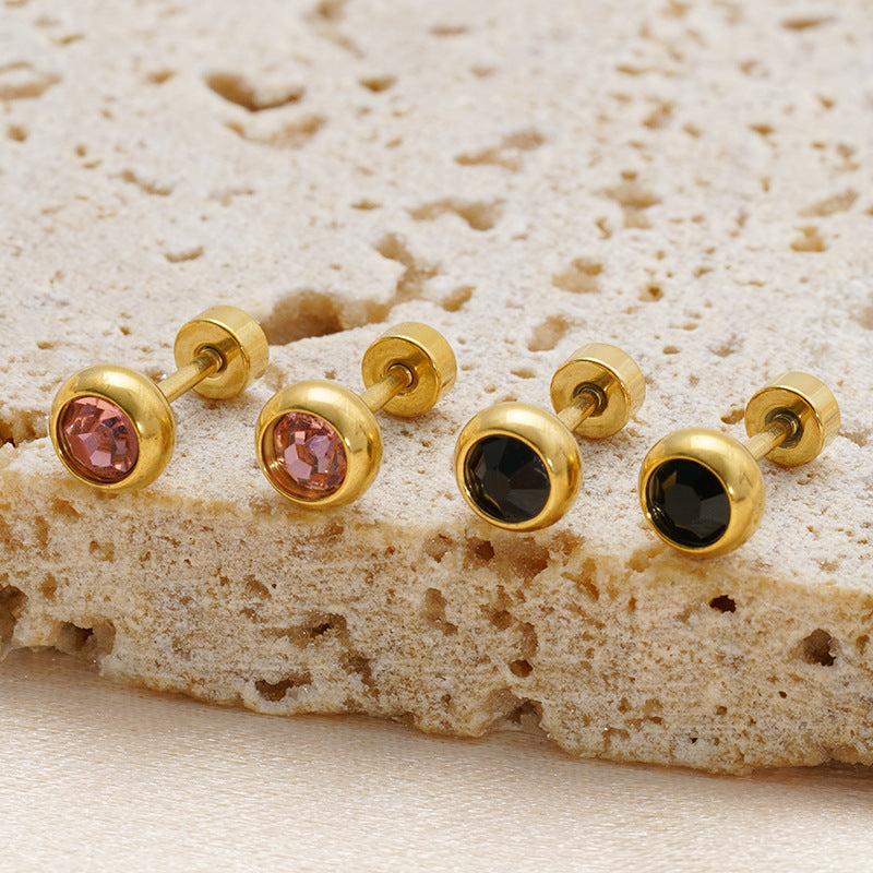 Wholesale Stainless steel diamond stud earrings