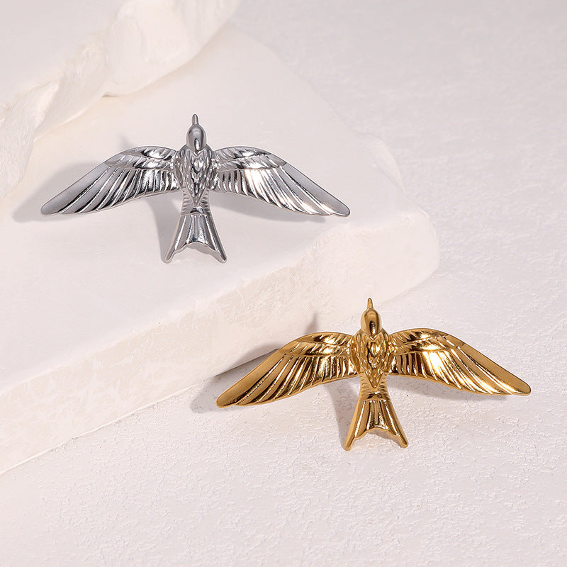 Wholesale Stainless Steel Dove Open Ring Retro Gold Fashion Jewelry Accessory For Gift Party