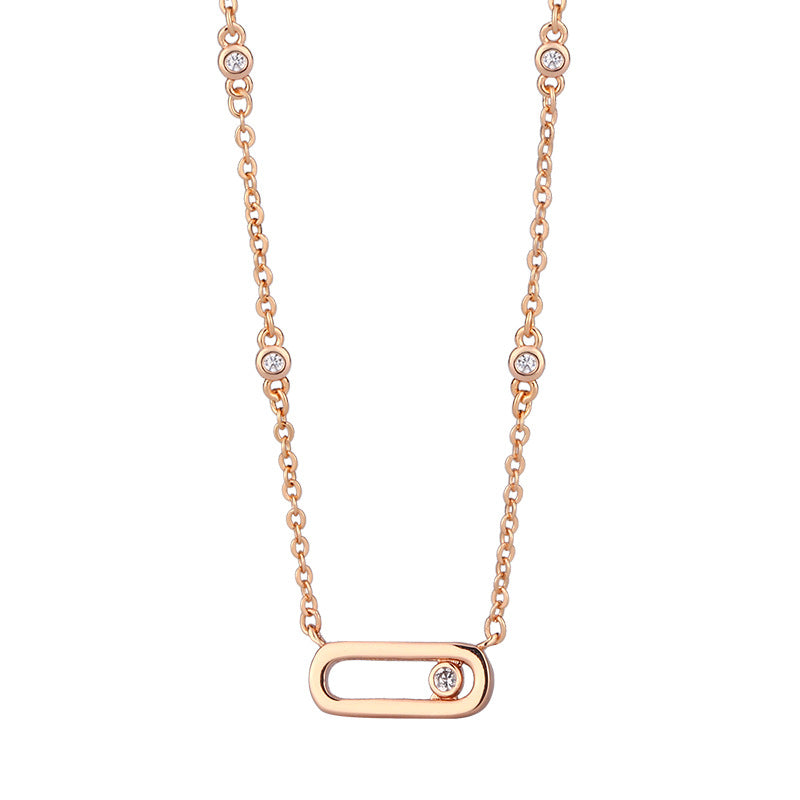 Wholesale Plating 18k Rose Gold High-grade All-match Clavicle Chain Necklaces