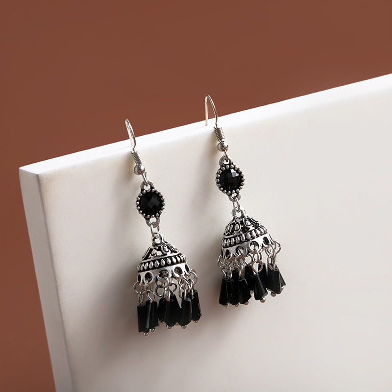 Wholesale Bohemian Owl Dream Catcher Feather Tassel Earrings Turquoise Geometric Carved Fashion Accessory Gift
