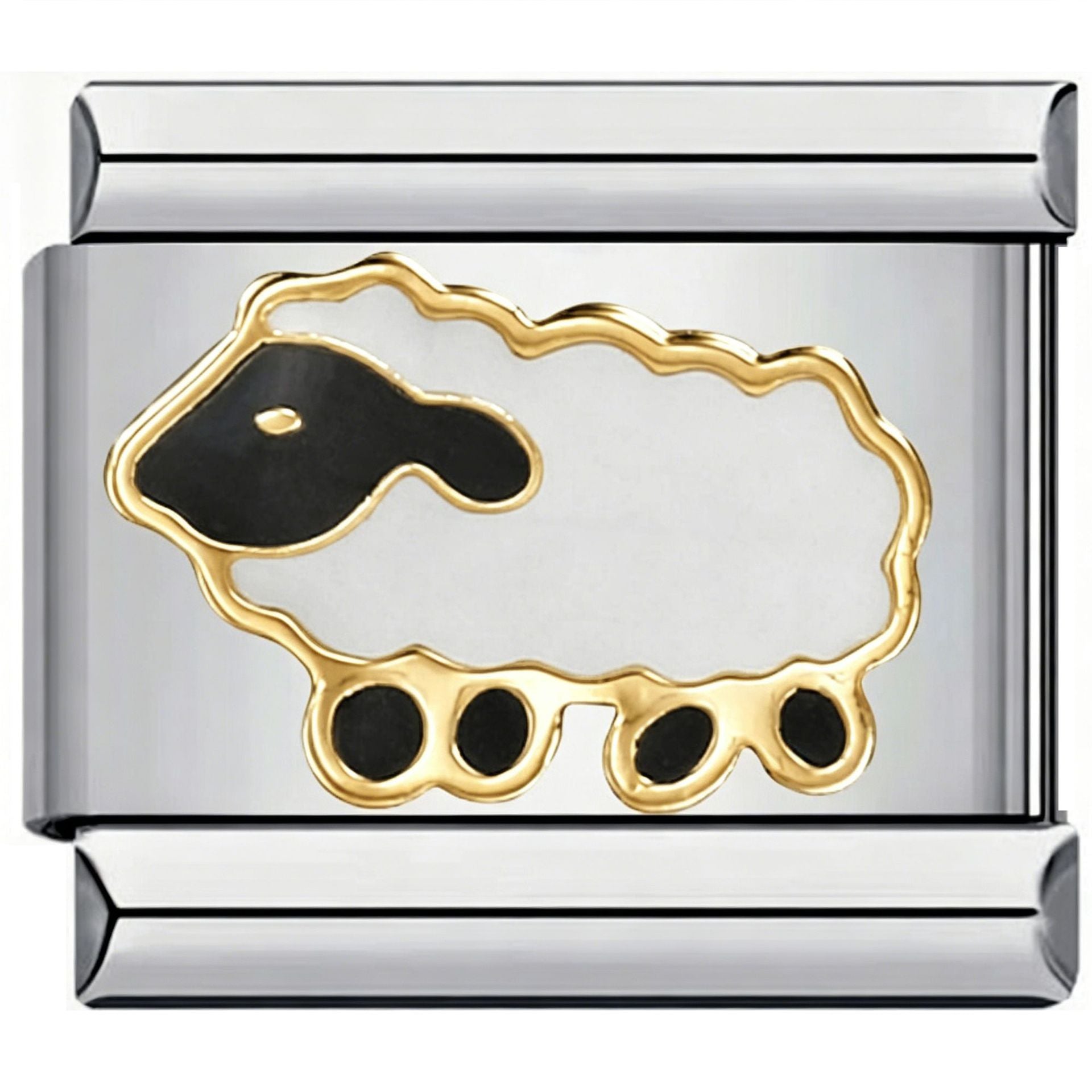 Wholesale Fashion DIY Stainless Steel Cartoon Charm Bracelet Handmade Sheep Modular Design For Women Jewelry Gift Accessory