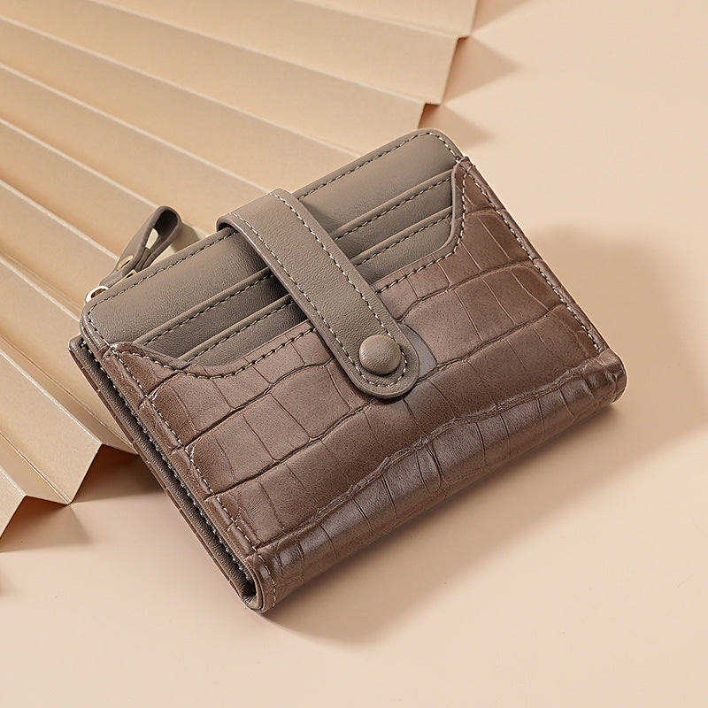 Wholesale Trendy Women' s PU Leather Crocodile Pattern Short Wallet Multi-Card Slot Everyday Fashion Accessory Gift