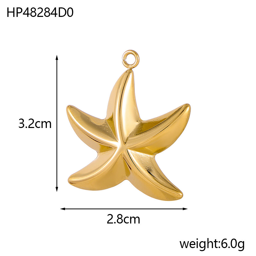 Wholesale Marine elements Stainless steel starfish tropical fish marine life pendant