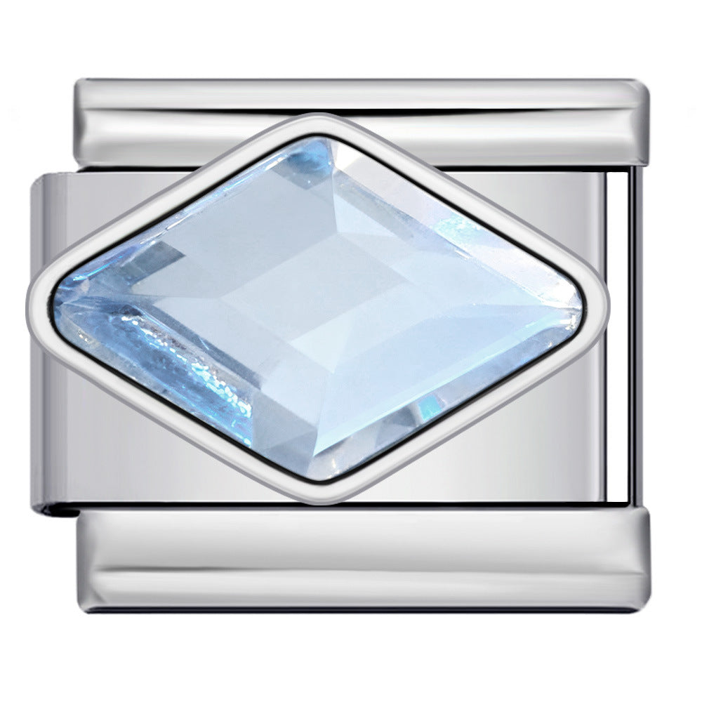 Wholesale Italian Charm Bracelet 9mm DIY Diamond-Setting  Creative Stainless Steel Composable Bracelet