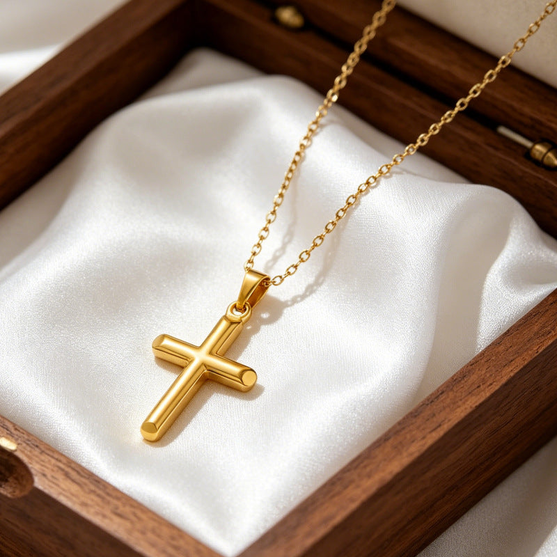 Wholesale Gold Plated Stainless Steel Cross Bracelet Unisex Fashion Jewelry Accessory for Boutique Resale