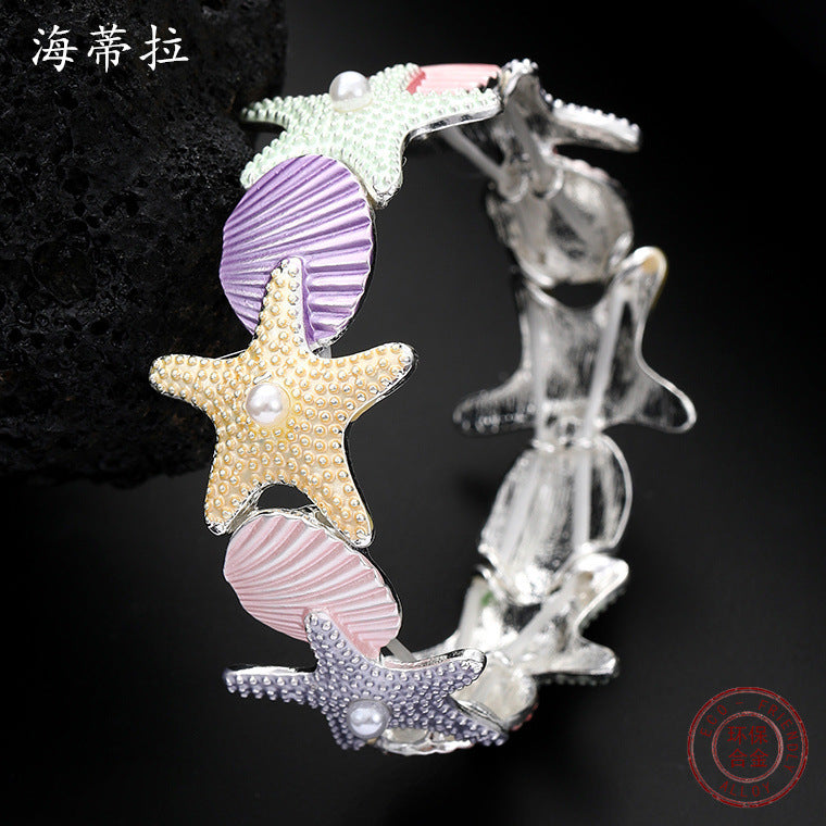 Wholesale colorful starfish elastic bracelet