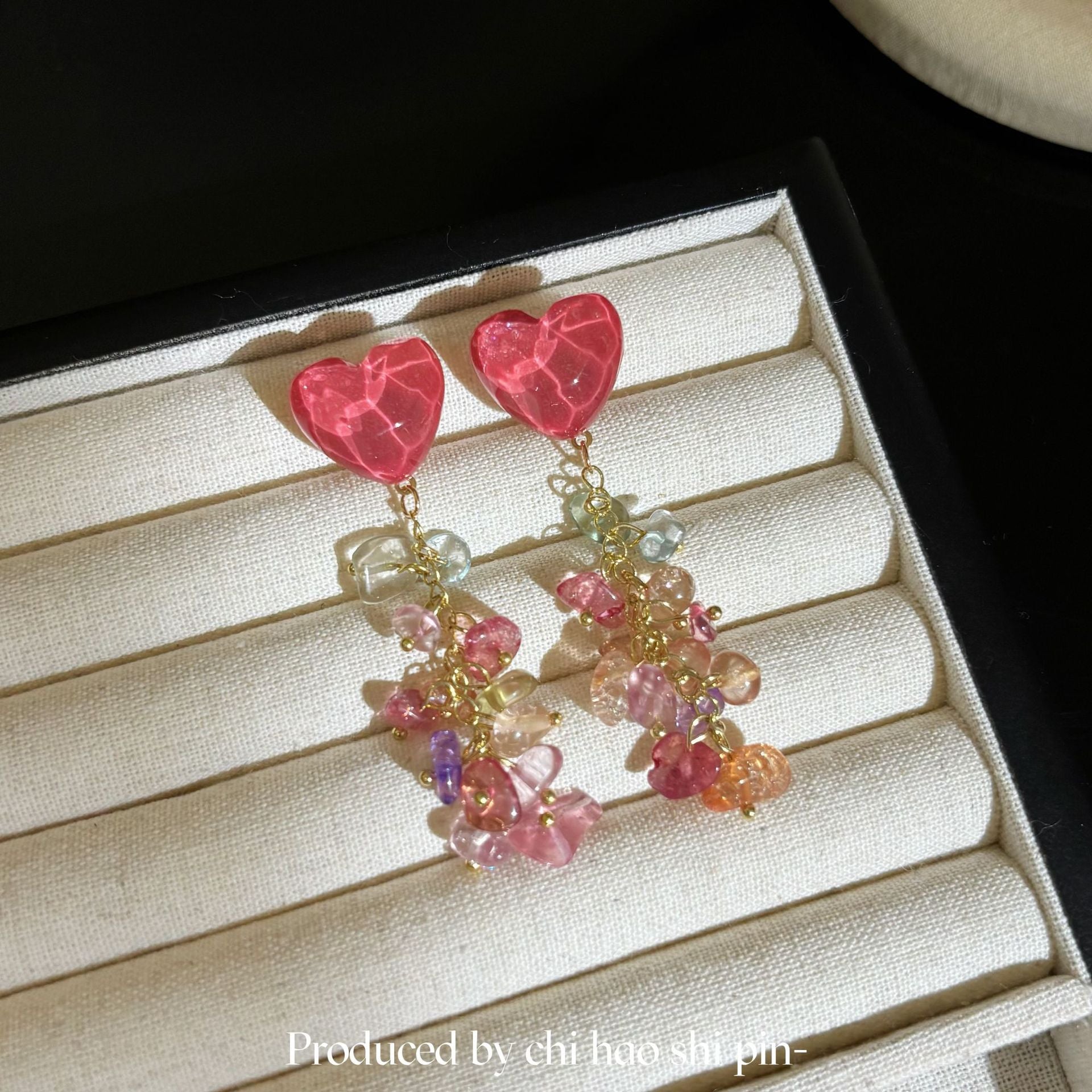 Wholesale Heart  Flower Tassel Earrings