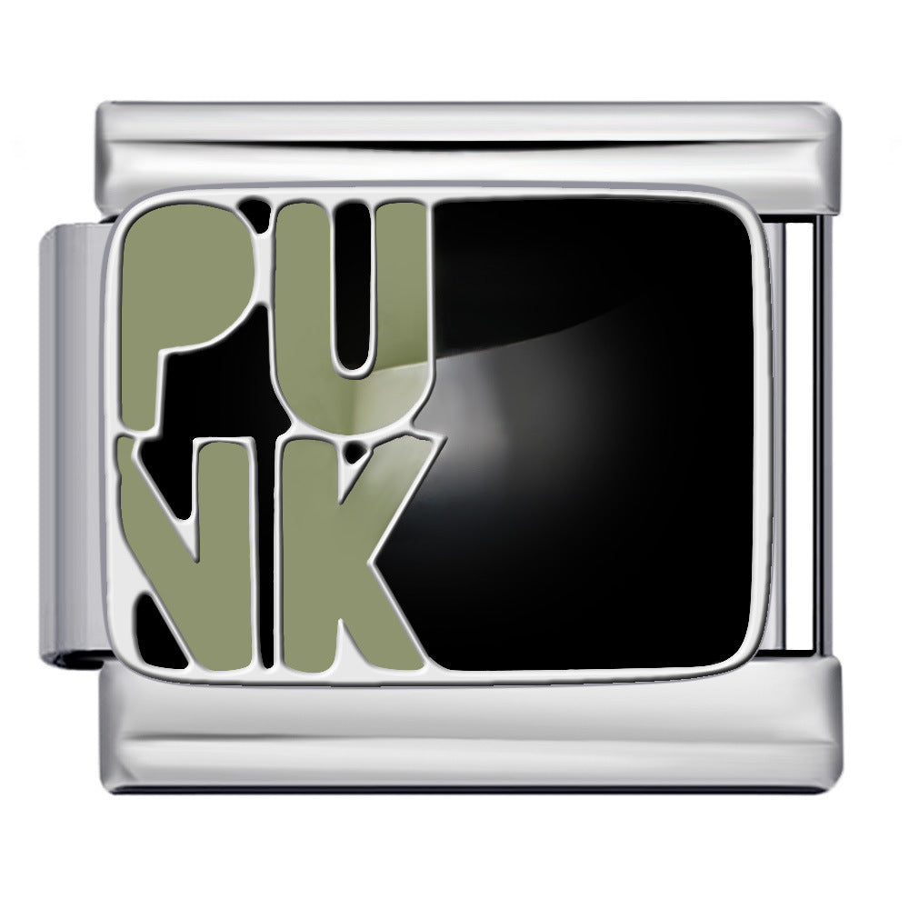 Wholesale Italian Charm Bracelet 9mm DIY  oil dripping Creative Stainless Steel Composable Bracelet