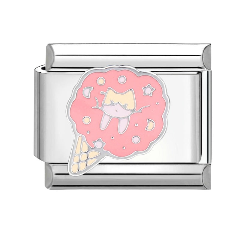 Wholesale Italian Charm Bracelet 9mm DIY Splicing Creative Pattern Titanium Steel Composable Bracelet