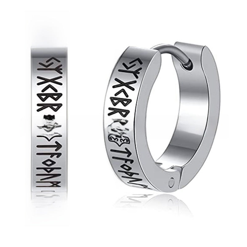 Wholesale 10pcs Stainless Steel Rune Earrings