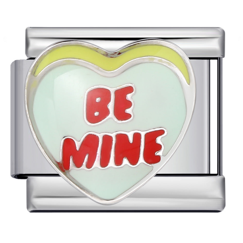 Wholesale 9mm Italian Charm Starter Bracelets DIY Hearts Single Section Creative Stainless Steel Composable Bracelet