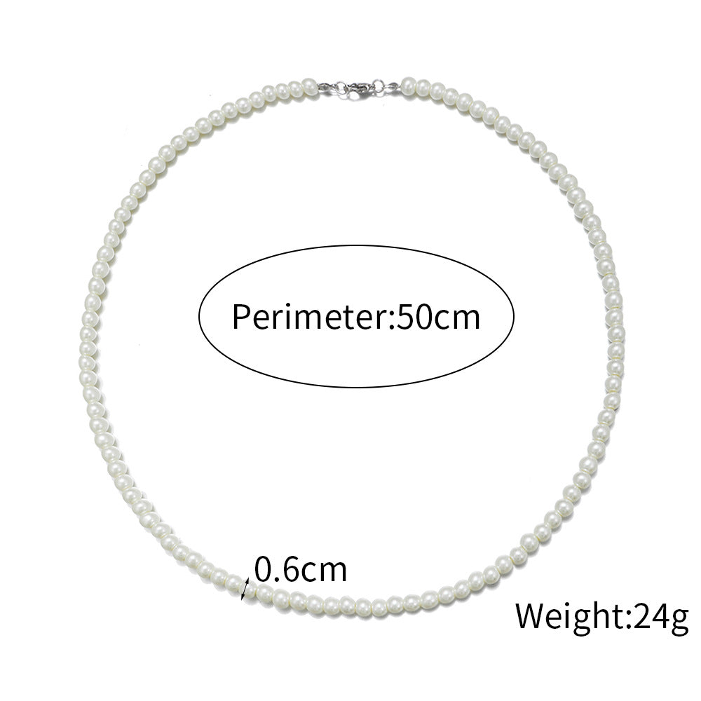 Wholesale Single Layer Men's Pearl Necklace
