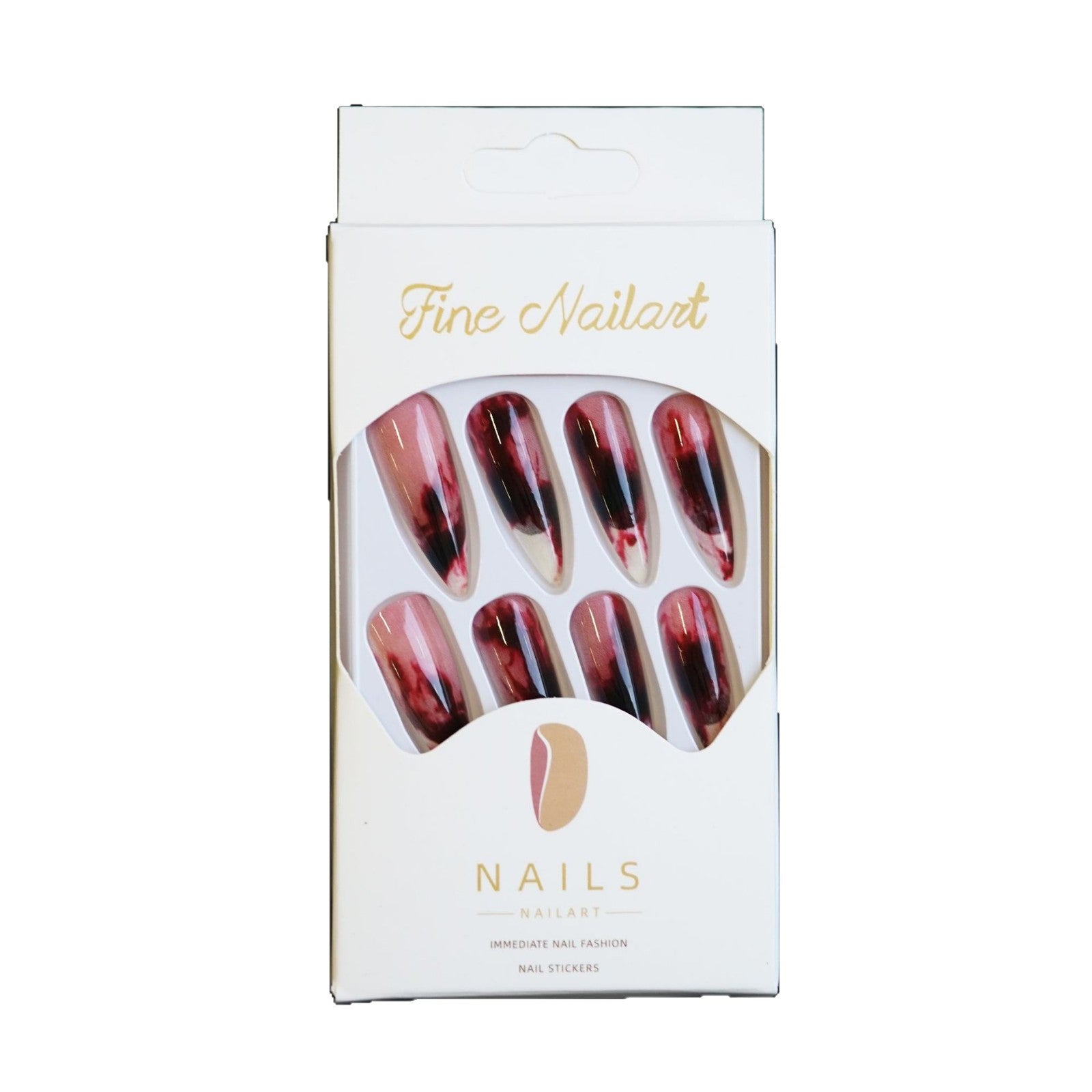Wholesale 24 Pieces/ box  Red Nails Kits Nail Stickers