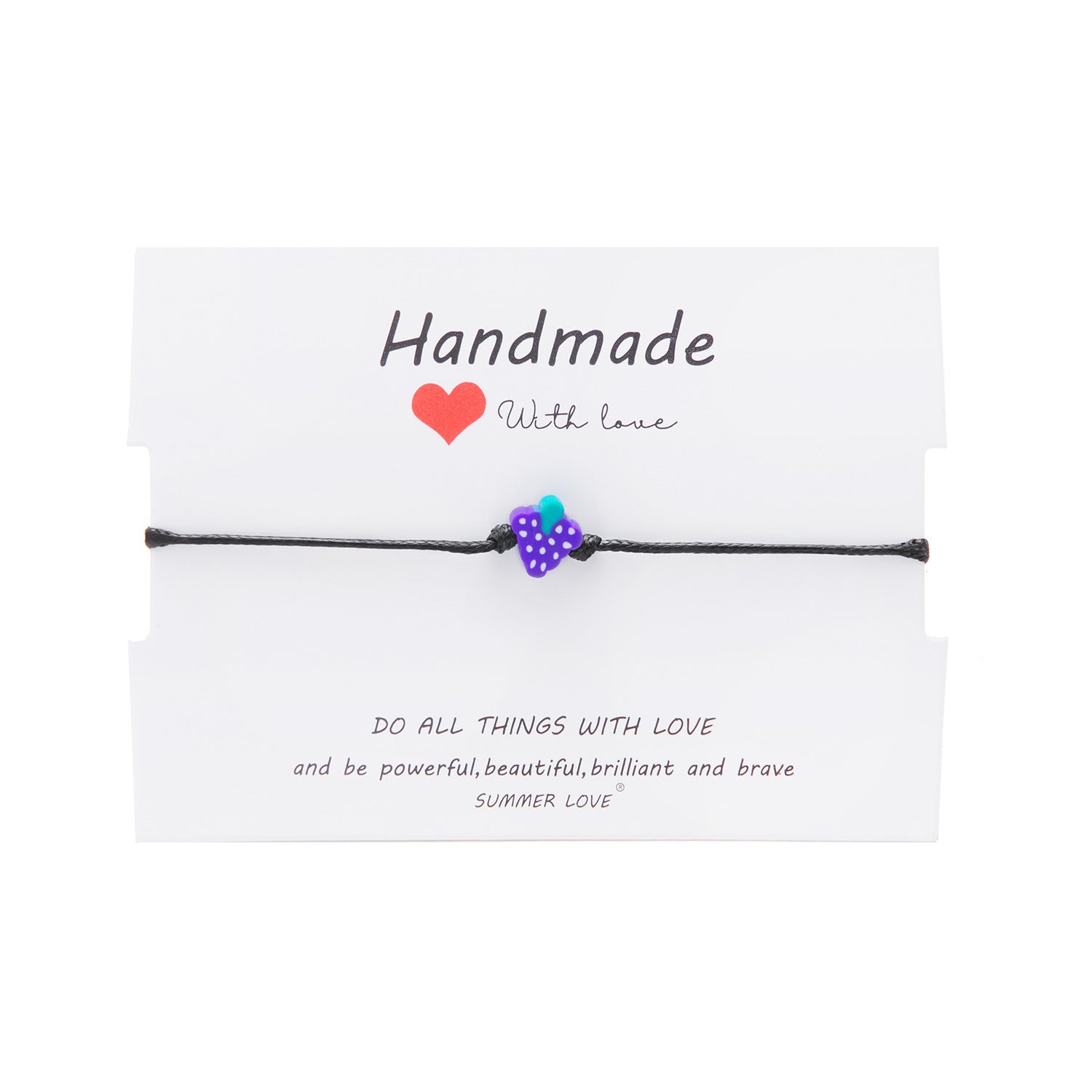 Wholesale fruit bracelet soft pottery watermelon strawberry woven paper card bracelet