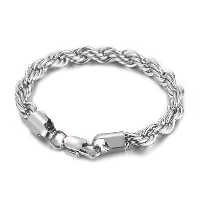 Wholesale Titanium Steel Bracelets Spiral Twist Chain Couple Bracelet ACC-BT-KaLun001