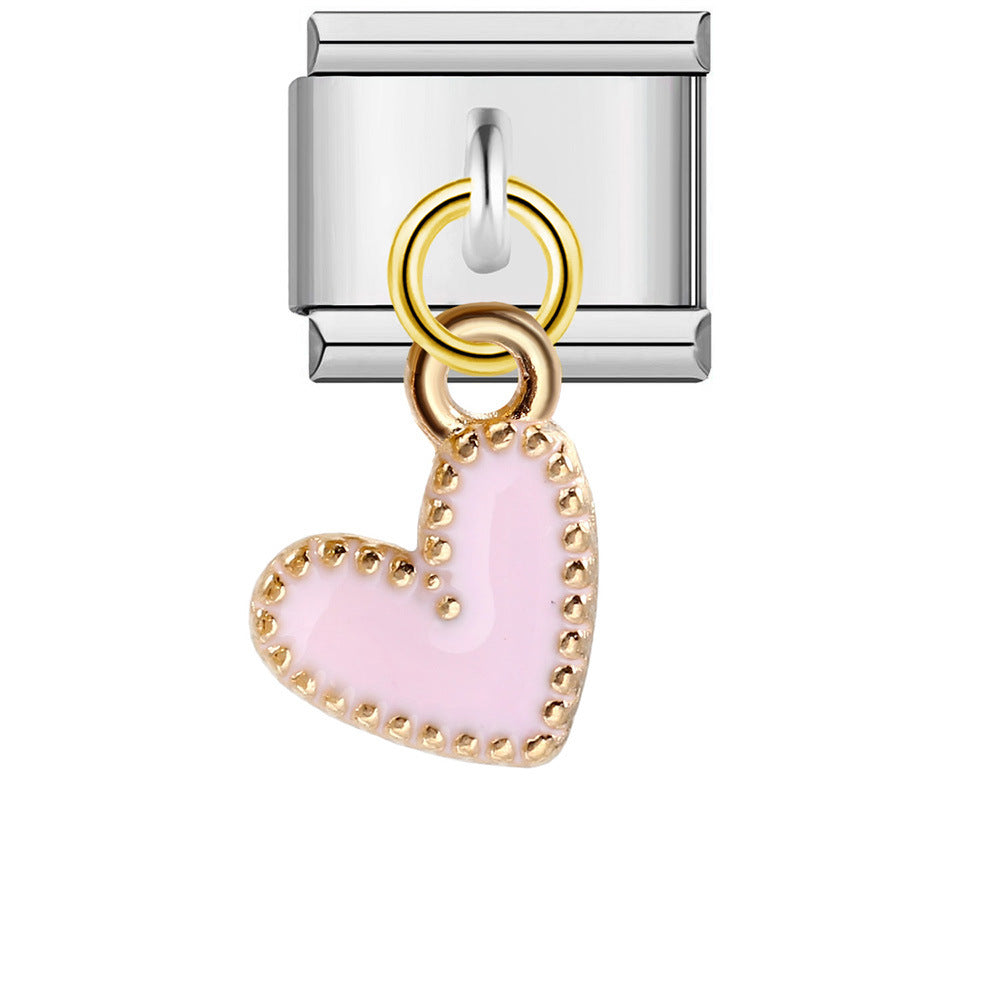 Wholesale Italian Charm Bracelet 9mm DIY Splicing Single Hook Love Stainless Steel Composable Bracelet