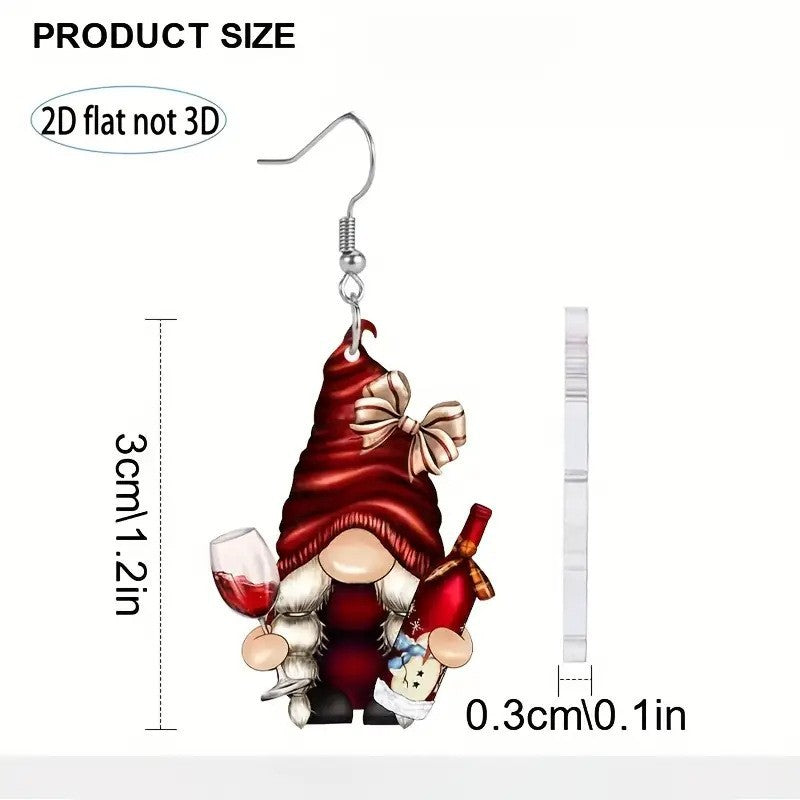 Wholesale Christmas Gnome Acrylic Earrings