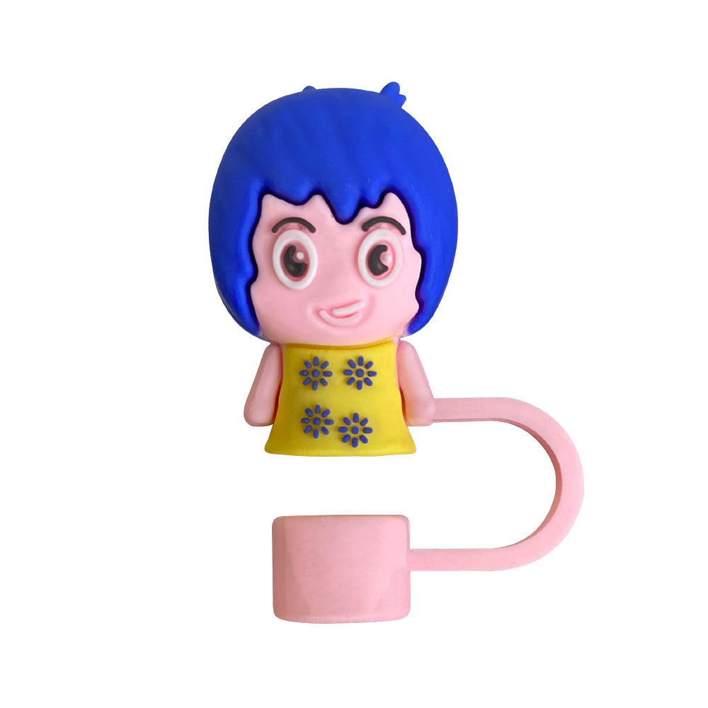 Wholesale 10pcs Cute Cartoon Straw Cover 10mm Straw Tube Cap ACCVIP-SCR-WX012