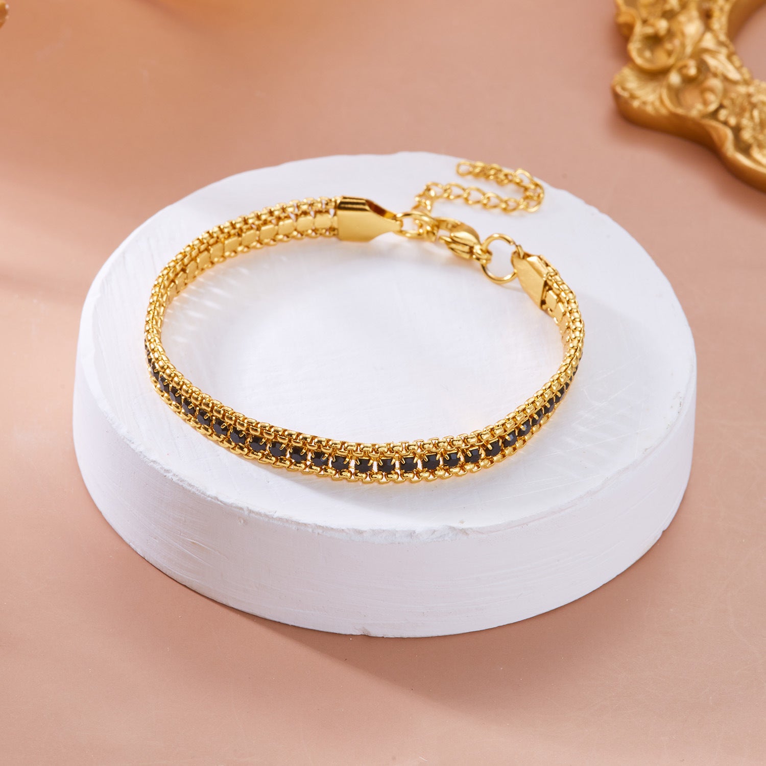 Wholesale Stainless Steel Diamond Bracelet Color Zircon Rhinestone Claw Chain