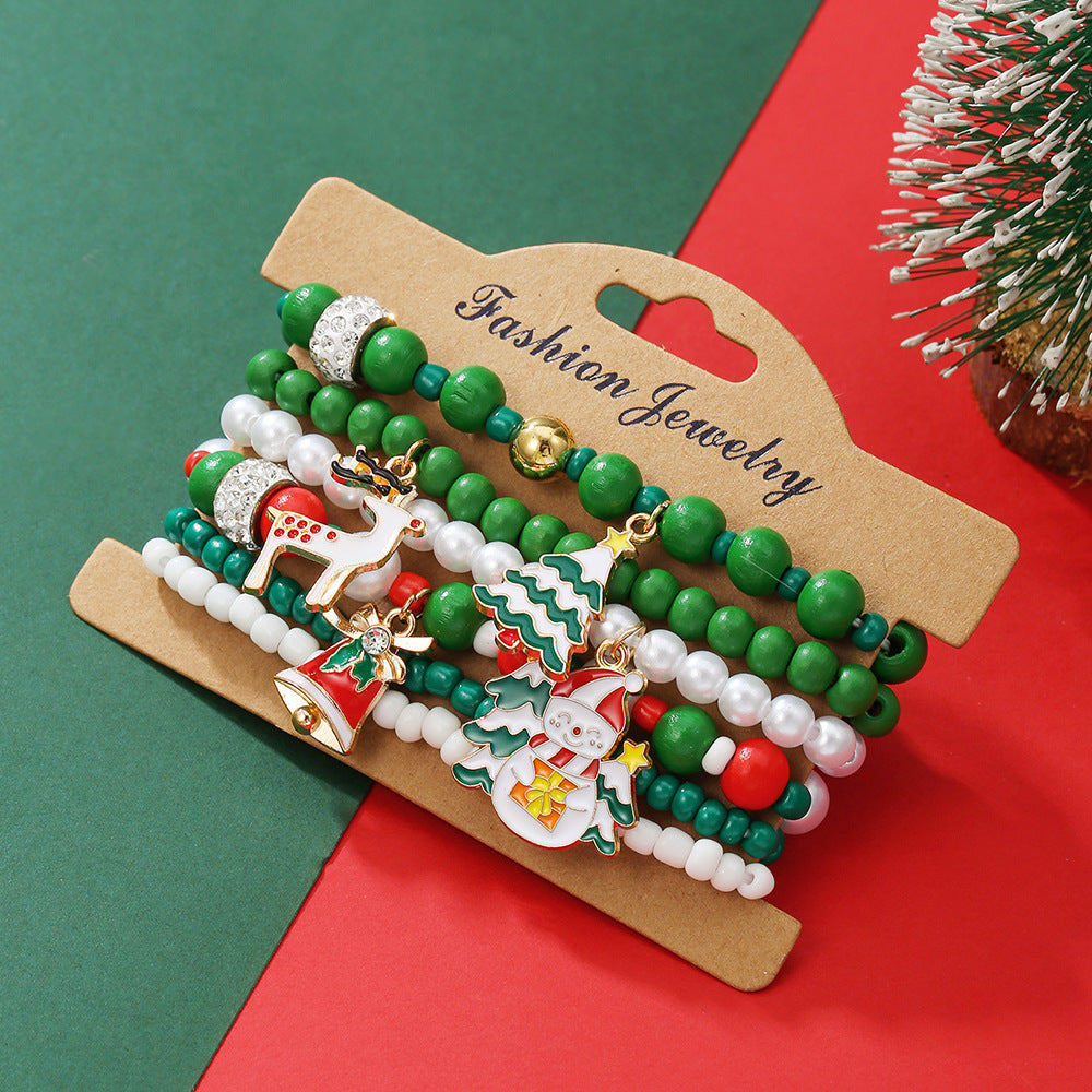 Wholesale Christmas  Bell Multi-layer Bracelet