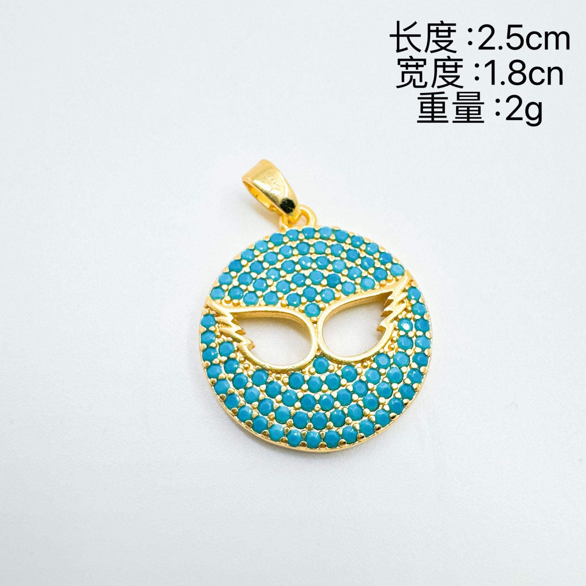 Wholesale Gold Plated Copper Evil Eye Geometric Pendant Necklace,  Fashion Jewelry Accessory for Women