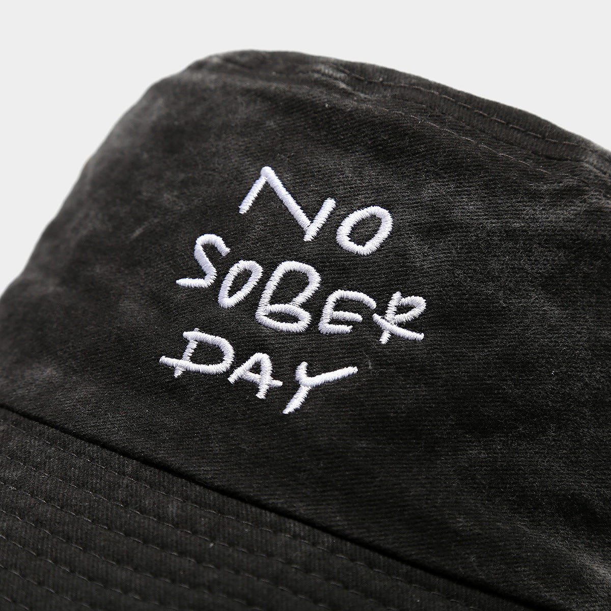 Wholesale Washed Cotton Embroidered Flat Top Fisherman Hat Bucket Hat