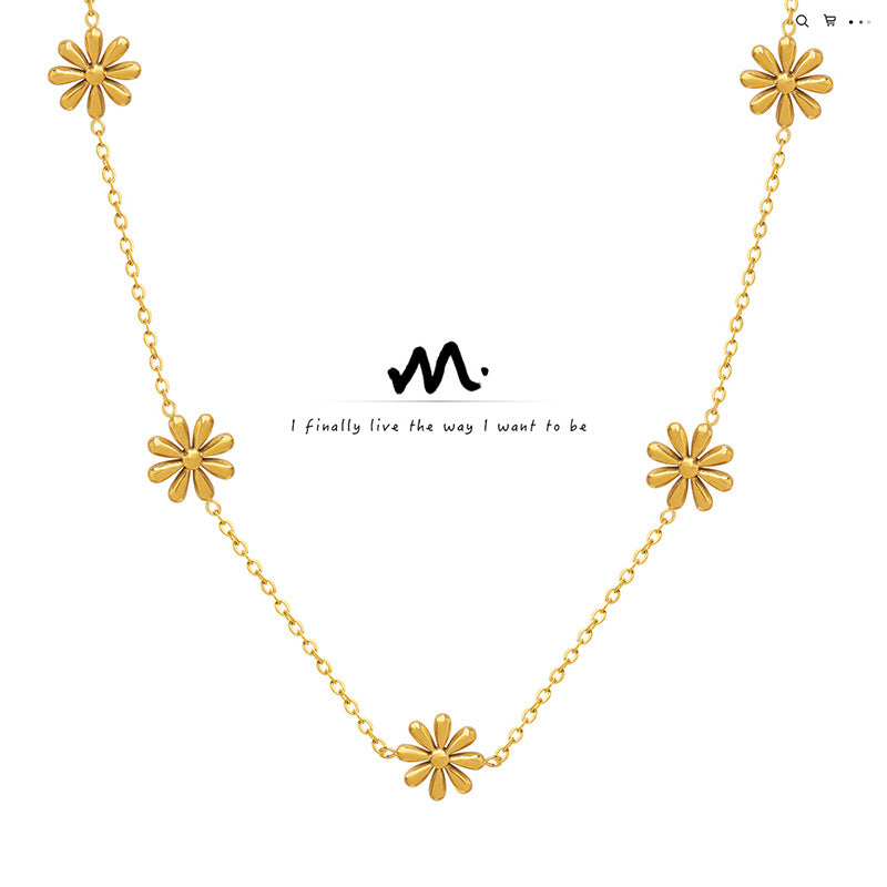 Wholesale Elegant  Design Titanium Steel Gold Plated Necklace Trendy Jewelry Accessory for Gift or Resale