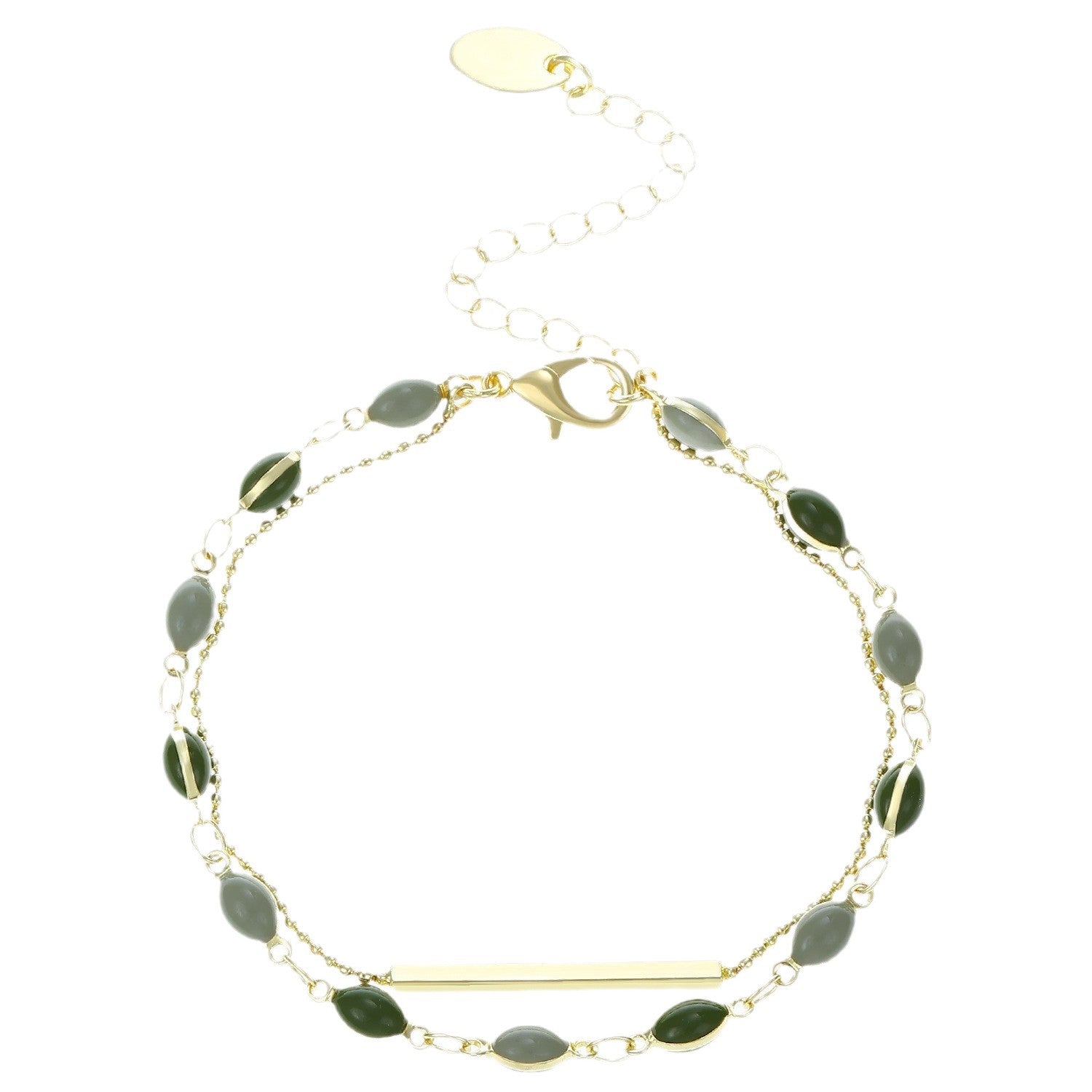 Wholesale Electroplated Mixed Materials Geometric Bracelet for Women,  Trendy Retro Colorblock Design,  Fashion Jewelry Accessory