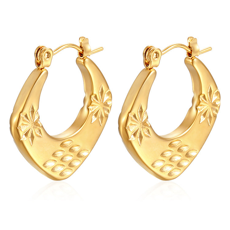 Wholesale Stainless Steel 18K Gold Plated Light Luxury Earrings ACC-ES-MuShan029