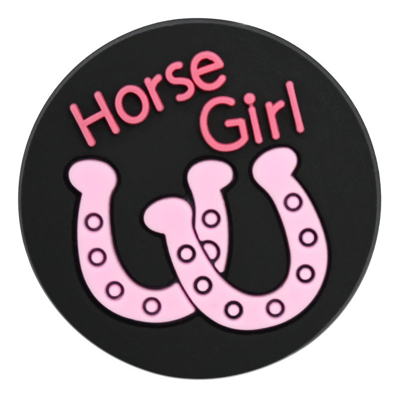 Wholesale Chic Pink Cowgirl Shoe Charms PVC Soft Rubber DIY Garden Shoe Decor