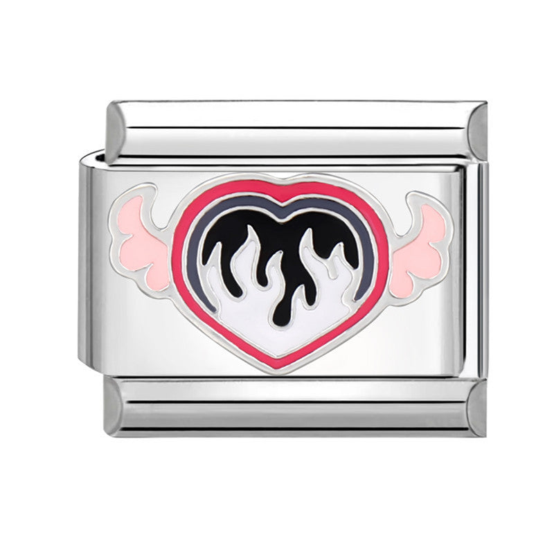 Wholesale Italian Charm Bracelet 9mm DIY Splicing Removable Stainless Steel Black Series Composable Bracelet