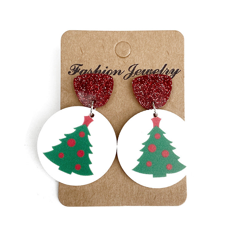 Wholesale Christmas  Flash acrylic earrings biscuit earrings