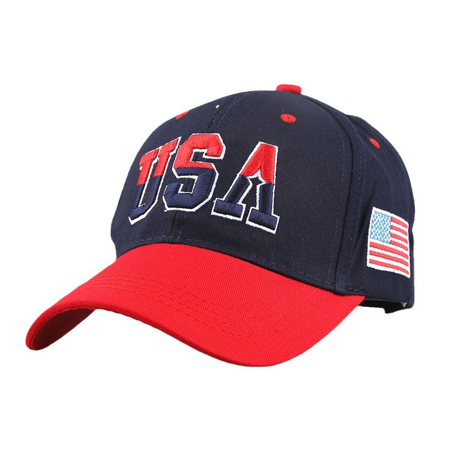 Wholesale USA Baseball Cap Embroidered Letter  Adjustable US Flag Cap