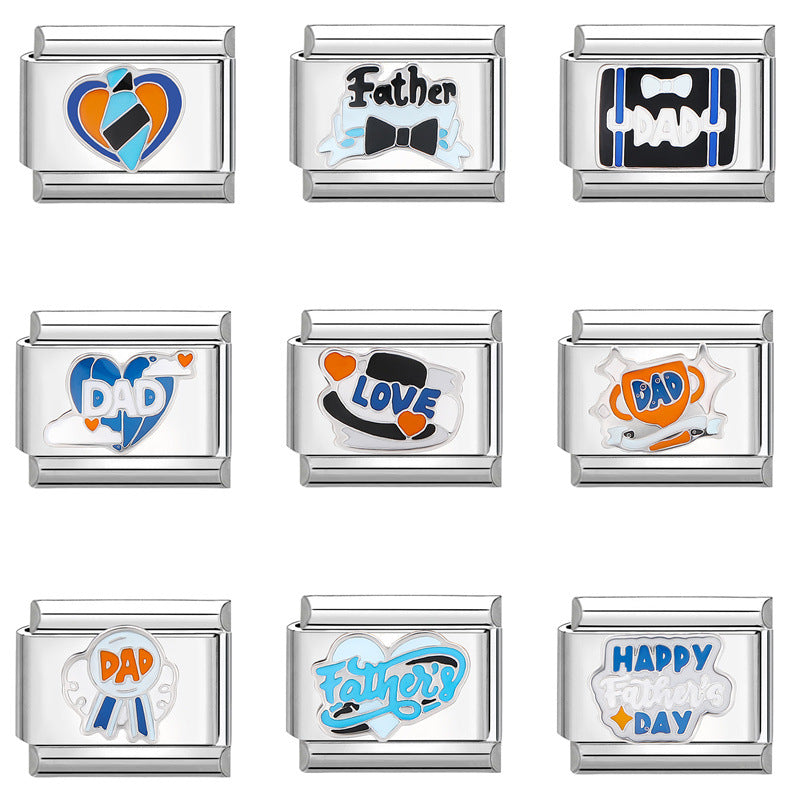 Wholesale Italian Charm Bracelet 9mm DIY Splicing Cute Creative Stainless Steel Composable Bracelet