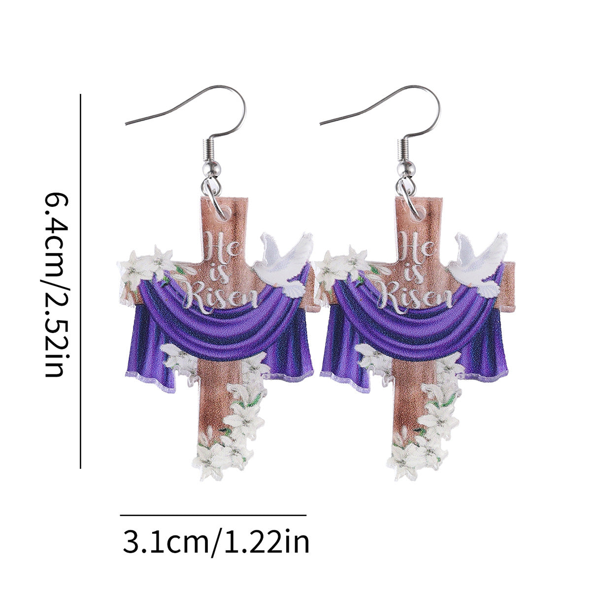 Wholesale Dove Lily Cross Earrings