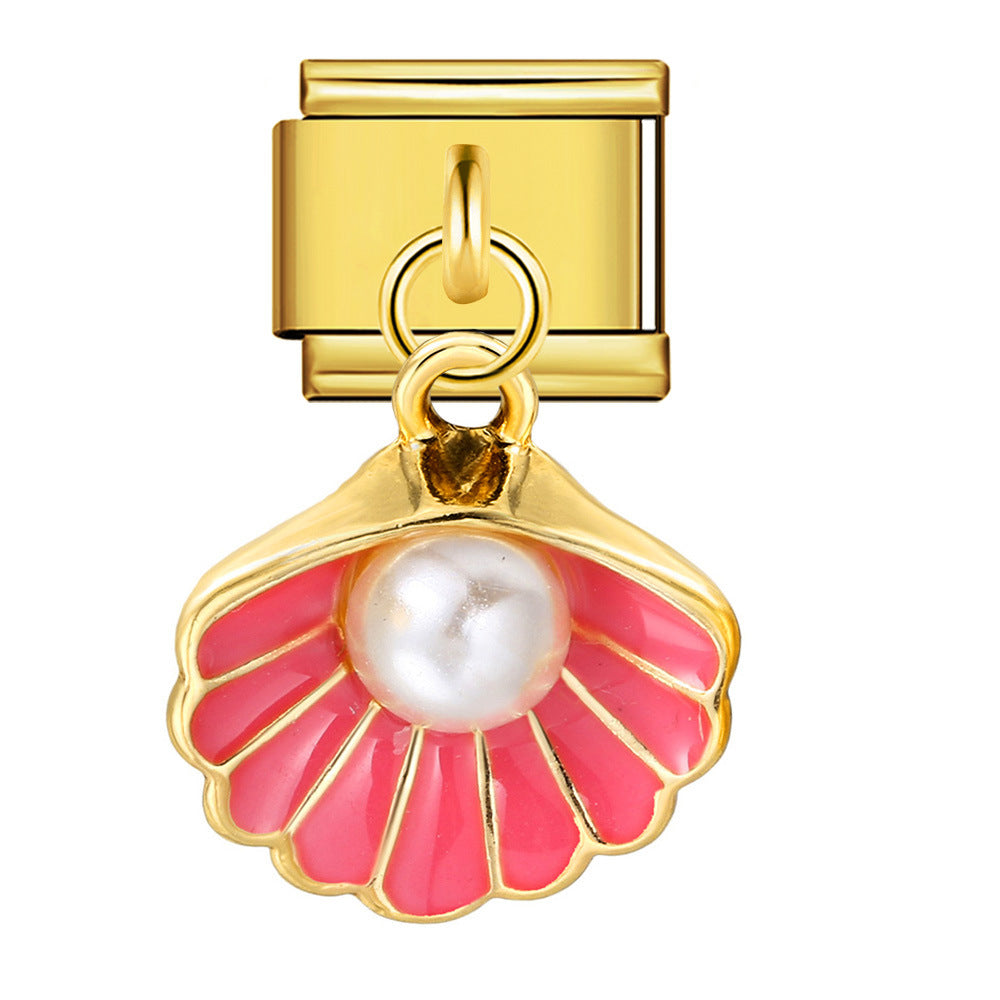 Wholesale Italian Charm Bracelet 9mm DIY Flower pendant Creative Stainless Steel Composable Bracelet